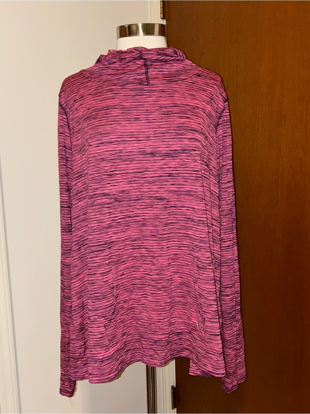 be inspired Pink & Black Space-Dyed Long Sleeve Top